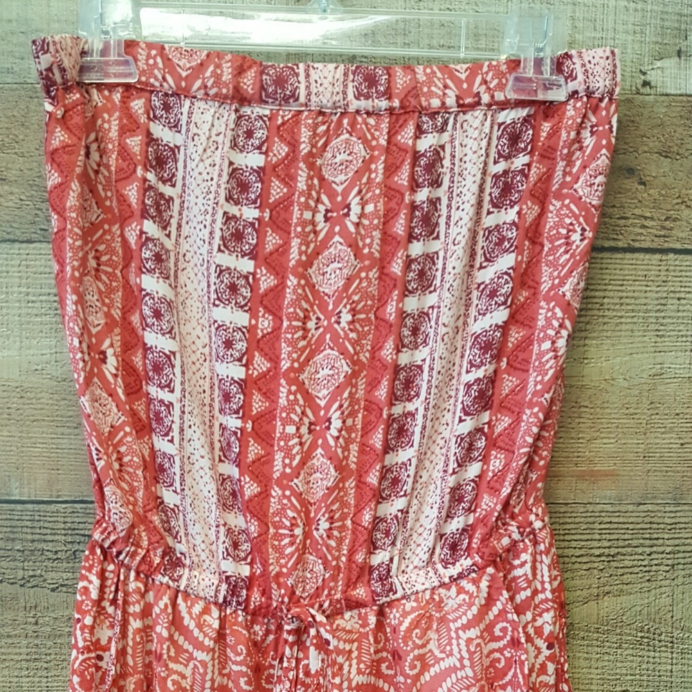 NWT Multi Color Strapless Summer Shorts Romper